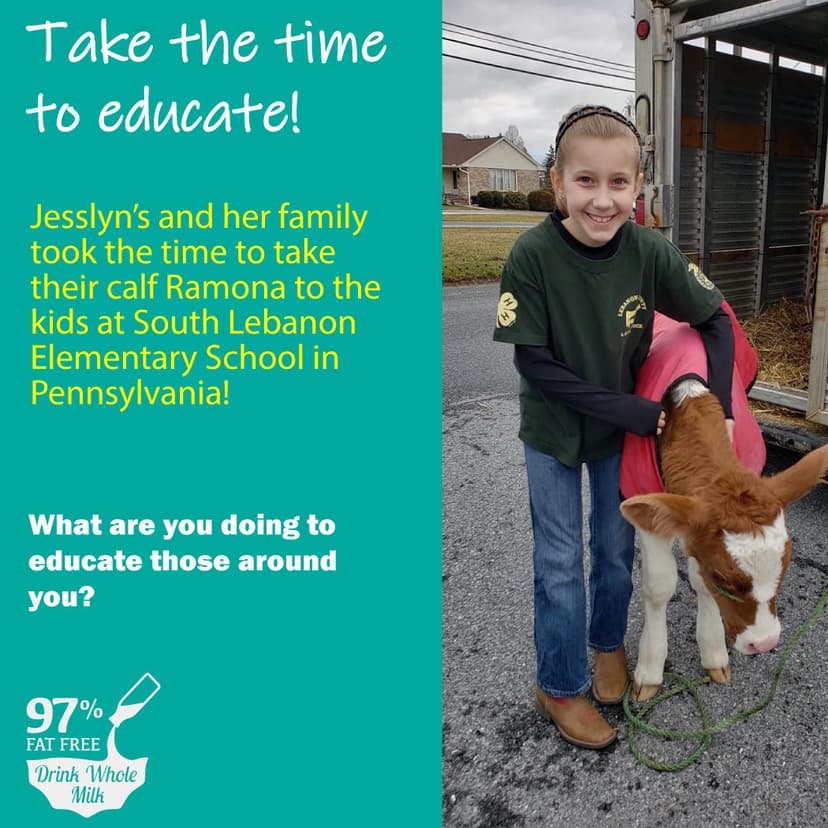 Dairy farmer educating consumers about milk at a community event