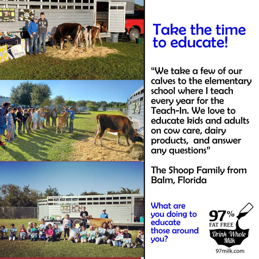97 Milk educational materials for dairy farmers to share with the public